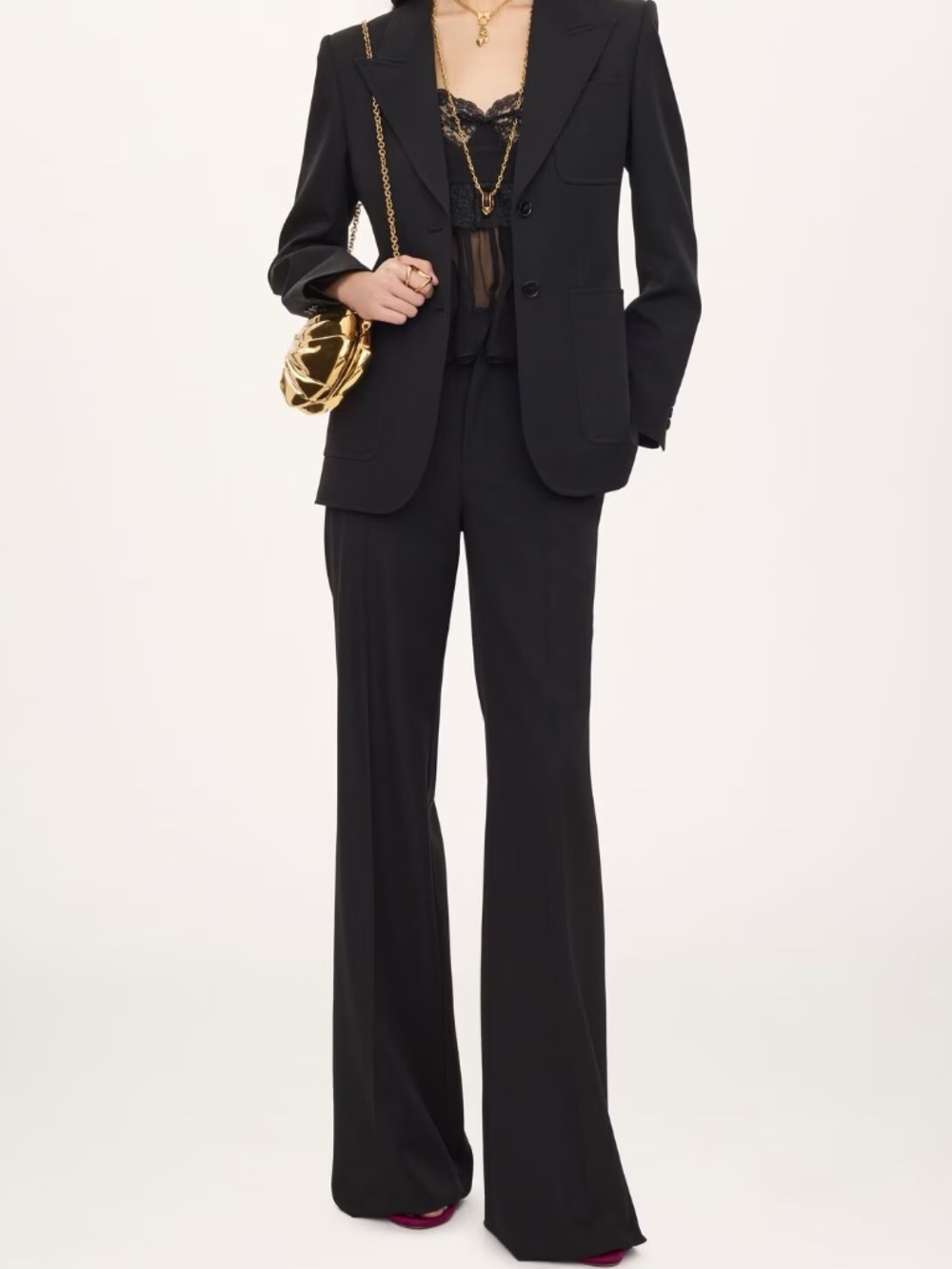 NEW Chloe High Rise Flare Trousers in Black Size 34 US 2 Fall Collection PANTS